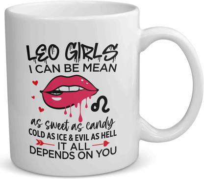 ARVESA Leo Girls Zodiac Birthday Gift For Girls Printed White Coffee Gifts For Girls, Birthday Gifts, Birthday Gifts For Girls 325 ml Ceramic Coffee Mug