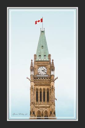 American Printing Lab Centre Block Clock Wall Painting Frame UV Textured 177 Digital Reprint 12 inch x 18 inch Painting