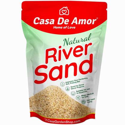 Casa De Amor Natural River Sand | Aquarium Sand Substrate | Pure Organic Plants Soil Mix Additive Adenium Cactus Succulent Bonsai | Use in Havan Pujan | Home Decor | Crafts (900 gm) Potting Mixture