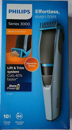 PHILIPS Beardtrimmer Trimmer 60 min  Runtime 10 Length Settings