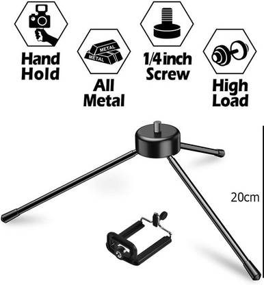 POZUB Universal Mini Heavy Duty Unbreakable Mobile Stand, Camera Tripod Stand With Clip Professional Tripod Pro Phone Tripod Stand Multifunction Flexible Tripod for Smartphone Camera Ring Light Stand Holder Selfie Mount, Special Design for camera,gimbal for smartphone|Tripod stand for mobile|Projector Multi-Use Selfie Stick Desktop, Video Recording Best Selling Mini Black Metal tripod 3Kg Capacity Heavy Metal Photographic Stand Tripod, Monopod Kit, Monopod, Tripod Ball Head, Tripod Bracket, Tripod Clamp, Tripod Kit