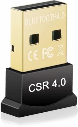 RuhZa USB Bluetooth Adapter, CSR 4.0 USB Bluetooth Dongle Receiver with All in One Driver CD, Gold Plated, for Laptop PC Computer Supports Windows 10 8 7 Vista XP USB Adapter (Black) USB Adapter