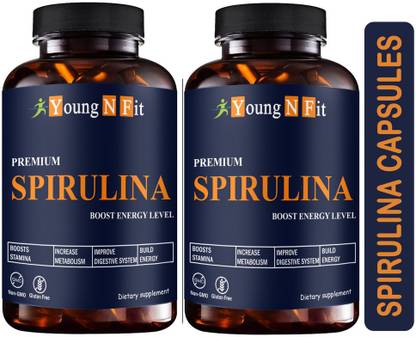 Young N Fit Spirulina Powder Capsules Premium for Men & Women Premium (YNF131)