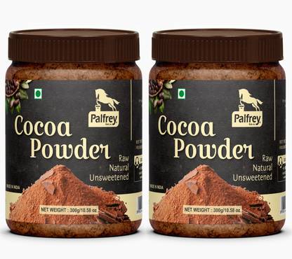 PALFREY Unsweetened & Natural 300g Cocoa Powder for Making Chocolate Cake, Cookies, Bread, Shake, Brownies, Desserts | Vegan, Keto & Gluten Free With Jar (Pack Of 2) Cocoa Powder