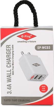 e-ping 3.4 A Wall Charger for Mobile with Detachable Cable