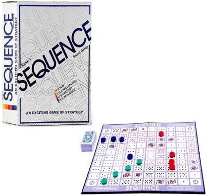 Sale Gali Sequence Game with Playing Cards & Chips for Kids & Adults (Set of 1) Strategy & War Board Game