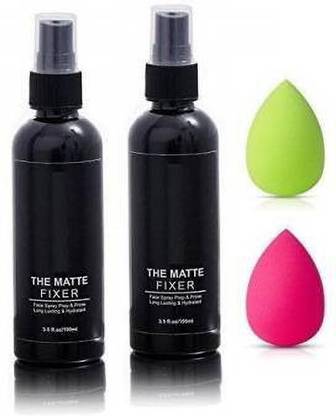 swenky THE MATTE FIXER FACE SPRAY WITH TWO SPONGE PUFF ( 2 FIXER + 2 PUFF) Primer - 60 ml (black)