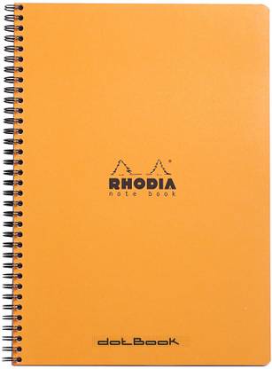 RHODIA Orange Wirebound Dotbook Regular Notebook Dot Ruling 22,5 X 29,7 cm 160 Pages