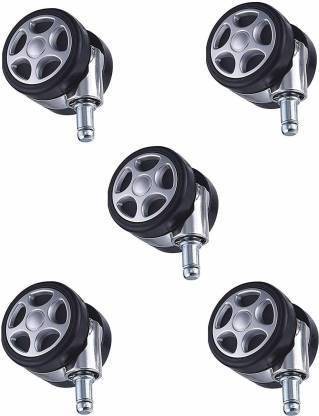 Yathart Heavy Duty Alloy Thread Twin Caster Wheels Tyres Suitable for All Office Chairs/REVOLVING Chair(Chrome and Black) Appliance Furniture Caster
