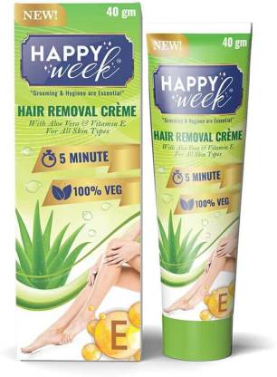 Happy Week HAIR REMOVAL CREAM With Aloe Vera & Vitamin E (Pack of 4) Cream (40 g, Set of 4) Cream
