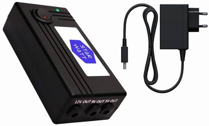 STARWATT WiFi Router Online MINI UPS 12V Single 2A Output + 12V 2A Adapter | Supports All brand 12V (0.5A upto 2A) Devices with 3-6 Hours Backup | Uninterrupted Power Backup for WiFi Router / Modem /ONT/ ONU / Alexa / Intercom / Set-top Box Power Backup for Router