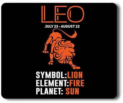 Yellow Alley Astrological Design Mousepad |Leo Element|Planet|Symbol|Anti Skid Technology Mouse Pad for Laptops and Computers|Friendly for all types of Mouse|Dust Free Rectangular Mouse Pad Non Slip Base Mousepad