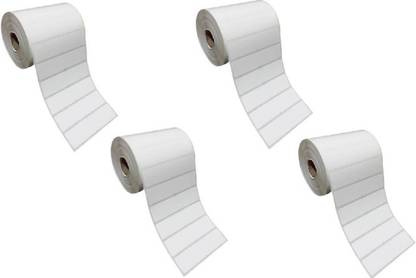 youlogic 50 mm X 30 mm, (White) Direct Thermal Barcode Labels (DT), Set of 4 Roll, 3500 Labels In Roll, No Need Carbon Ribbon, Labels/Roll for Desktop Printer TSC, Zebra, Citzen, WEP, Datamax, Thosiba, Sato etc. ) ,Paper Label Stickers,2’’up (Smooth White) dt Paper Label