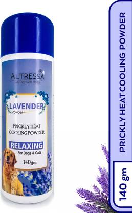 ALTRESSA Prickly Heat Cooling Powder for Dogs and Cats, Relaxing Lavender Formula 140 ml Pet Facial Cleanser