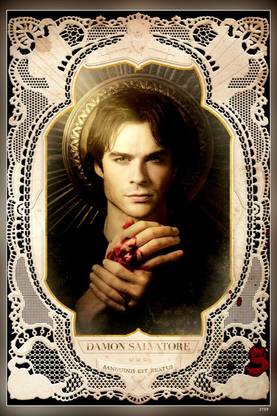The Vampire Diaries An American Supernatural Drama Television Series Elena Gilbert Stefan Salvatore Damon Salvatore Matte Finish Poster Paper Print