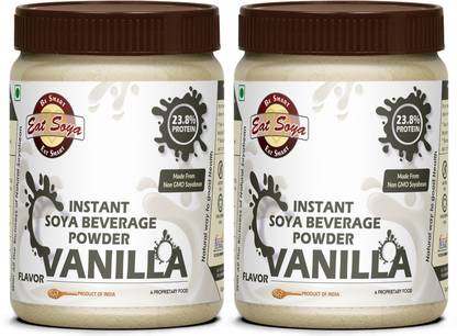 Eat Soya Soya Milk Powder Vanilla with Sugar-200g (Pack of 2) Plant-Based Protein