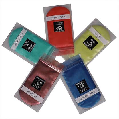 Kedia BRIGHT GREEN, CRIMSON RED, YELLOW, UNIVERSAL BLUE and RED SATIN MICA PIGMENT POWDER