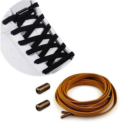 MOMISY No Tie Elastic Shoelaces, Semicircle Shoe Laces For Kids and Adult, Sneakers Shoelace Locks Laces Shoe Strings, Brown Shoe Lace
