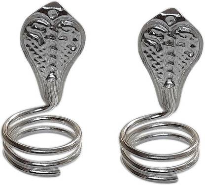 Sahiba Gems Sahiba Gems Solid Silver / Chandi Naag Nagin Joda for Kalsarp Dosha ~ Pack in Pair ( 8 Grams ) Decorative Showpiece  -  3 cm