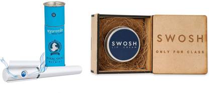 ROYAL SWAG Ayurvedic & Herbal Cigarette Combo Pack of Mint Flavour Smoke (5 Stick), SWOSH Lip Cream for Smoker's, Brightening Dark Lips (15 gm) Nicotine & Tobacco Free Helps in Quit Smoking- Set Of 2 Smoking Cessations