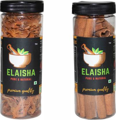 ELAISHA Cinnamon Sticks Dalchini Sticks (Premium & Handpicked) Pure & Natural (100 Grams) & Mace Javitri (50 Grams) Handpicked Premium Quality Pure & Natural