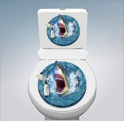 wildartcreation 38 cm ship background Toilet Seat Sticker ( Size :- 38 X 33 cm ) Self Adhesive Sticker