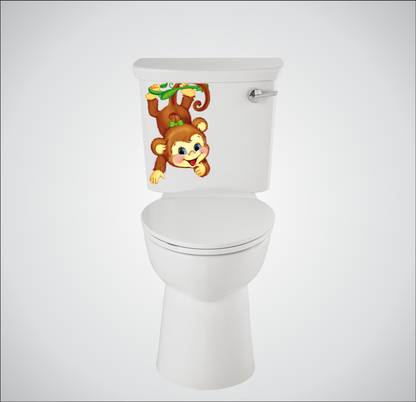 wildartcreation 38 cm Monkey Toilet Seat Sticker ( Size :- 38 X 33 cm )GDDS41 NEW Self Adhesive Sticker