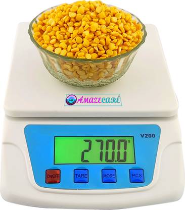 AMAZECARE V-ZX Digital Electronic Compact Kitchen Weighing Scale Balance Multi-purpose Weight Measuring Machine With Large LCD (Included 2AAA Battery) Weighing Scale