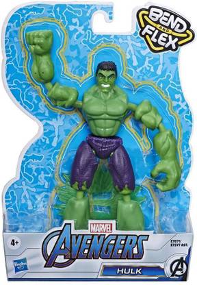 Hasbro Marvel Avengers Bend And Flex Action Figure, 6-Inch Flexible Hulk Figure, Includes Blast Accessory, Ages 4 And Up