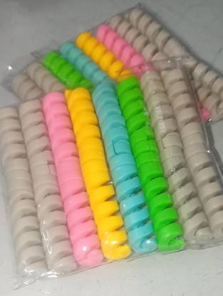 bsd collection BSDSPIRL-01 Silicon USB Cable Protector Charger Wire Saver 8 Pieces Covering Set Earphones Winder with Spiral Shape Clip for Android/Laptop/Charging Cords (, 16 Pieces) Cable Protector (Multi Color) Cable Protector