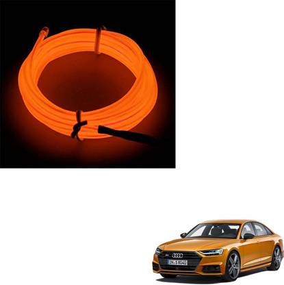 SEMAPHORE El Wire 5m/16ft Led Flexible Soft Tube Wire Lights Neon Glowing Car Rope Light Orange for Audi A8 Car Fancy Lights