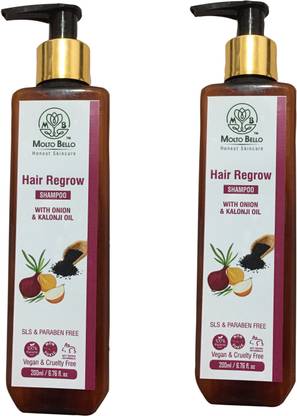 MOLTO BELLO Combo Pack of Hair Regrow Shampoo with Onion & Kalonji Oil | Increase Hair Density, Regrow Hair and Strengthen Hair Roots (400 ml)