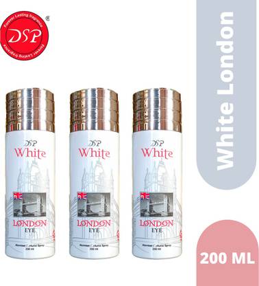 DSP White London Deodorant Perfume Spray 200ml Each (Pack of 3) Deodorant Spray  -  For Men & Women