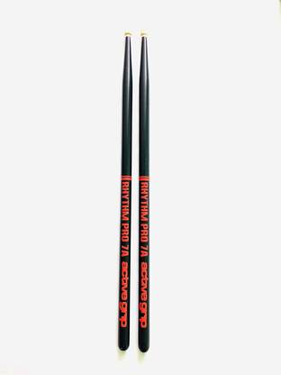 Rhythm Pro 7A ACTIVE GRIP BLACK Drum Stick For Drums & Octapads with stick bag free. Drumsticks