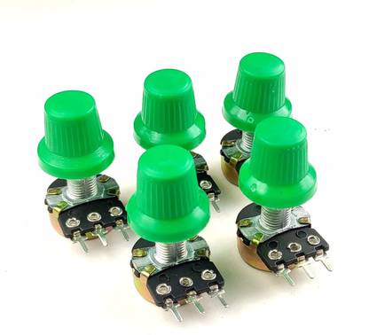 AVS COMPONENTS Pack of 5 Pcs 47k ohm potentiometer Single variable resistor With Knob Electronic Components Electronic Hobby Kit