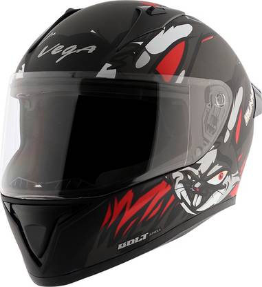 VEGA Bolt Bunny Dull Black Red Large Motorbike Helmet