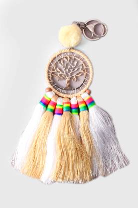 Auspice Life of Tree Jhumka Dream Catcher Pom Pom Polyester Key Chain