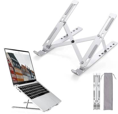 RVKA Laptop Stand,Adjustable,Aluminum Portable Tablet Riser for Desk with Honeycomb Aluminium Desk Stand Rotatable Laptop Stand with Adjustable Height Compatible with 36 - 39cm Laptops