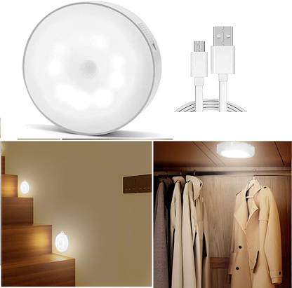 LAXIT USB rechargeable Motion Sensor Wireless Self Adhesive LED Night Light for Home LED Spot Light