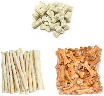 SAWAY Dog Healthy Saway Big Biscuits,Milky Calcium Stick & 6 Inch Bone 200-200gm Milk 0.6 kg (3x0.2 kg) Dry Young, Senior, Adult Dog Food