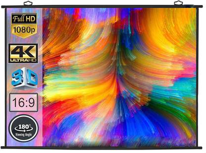 VISIONCORE Universal 100 Inches Diagonal Length 4:3 Aspect Ratio, 7 Feet x 5 Feet Universal Map Type Projection Screen Projector Screen (Width 205 cm x 153 cm Height) Projector Screen (Width 213.36 cm x 152.4 cm Height)