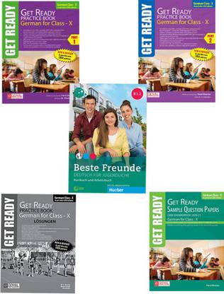 Beste Freunde B1.2 Textbook+Workbook (CD Audio Downloadable) +Get Ready German Practice Book Part 1 &2- Textbook +losungen+ Sample Paper