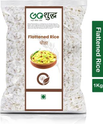 Goshudh Premium Quality Flattened Rice/ Poha 1 kg Packing Poha (Raw)