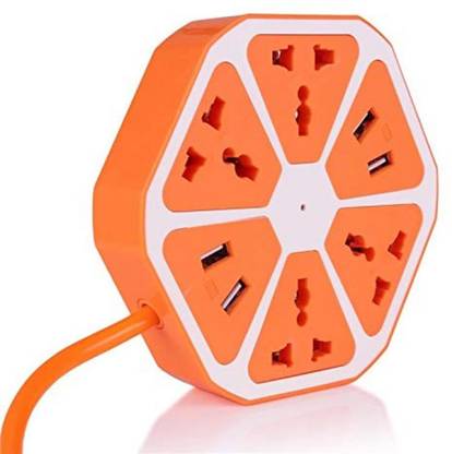 Poojara USB Hexagon Socket Extension board And Surge Protector 4 USB Port with 4  Socket Extension Boards