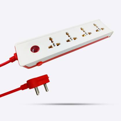 Hillgrove Heavy Duty 5 Meter Long Cable Power Extension Board with 4 Universal Socket and 1 Switch Surge Protector Board for Computer/Home 4  Socket Extension Boards