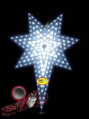 MDT India LED Glowing Blinking Christmas Star Wire Plug Tape Combo ELECTRA-7C COOL WHITE Hanging Star Pack of 1