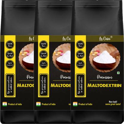 La Casa Pure Maltodextrin Powder | Combo Pack of 3 | Intra Workout Carb Supplement | Complex Carbohydrate for Workout Shakes | 3x400g | Starch Powder