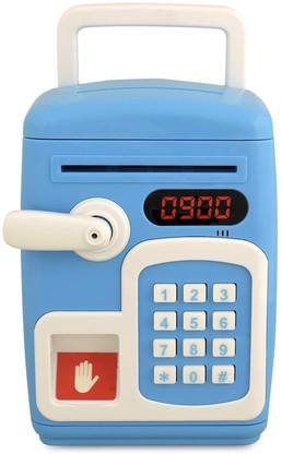 Richuzers Doraemon Electronic Piggy Bank Money Safe With Fingerprint and Password Lock Coin Bank