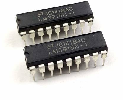 AVS COMPONENTS LM3915 ic LED LCD Display Driver Pack of 2Pcs Electronic Components Electronic Hobby Kit