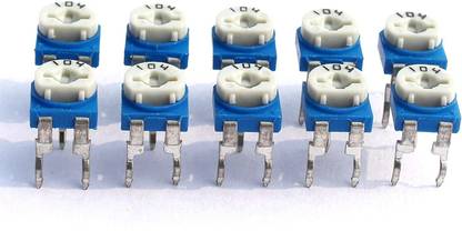 AVS COMPONENTS 100k (104), Vertical PCB Preset Variable Resistor Trimmer Potentiometer, pack of 10 Electronic Components Electronic Hobby Kit